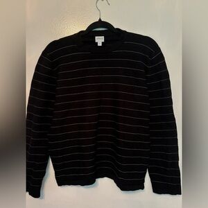 Armani Collezioni Men’s Black and White Striped Sweater